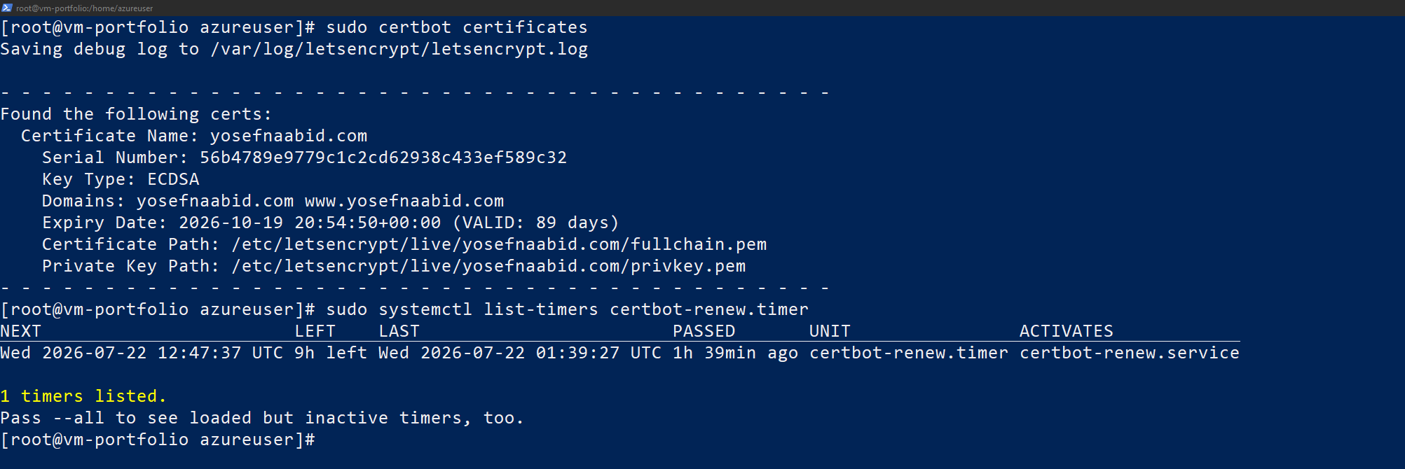 Certificado de Let's Encrypt con renovación automática por systemd timer